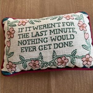 Floral Embroidered Accent Pillow